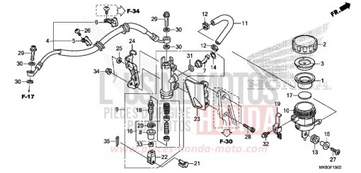 REAR BRAKE MASTER CYLINDER (CBR1000RR/S) CBR1000SF de 2015